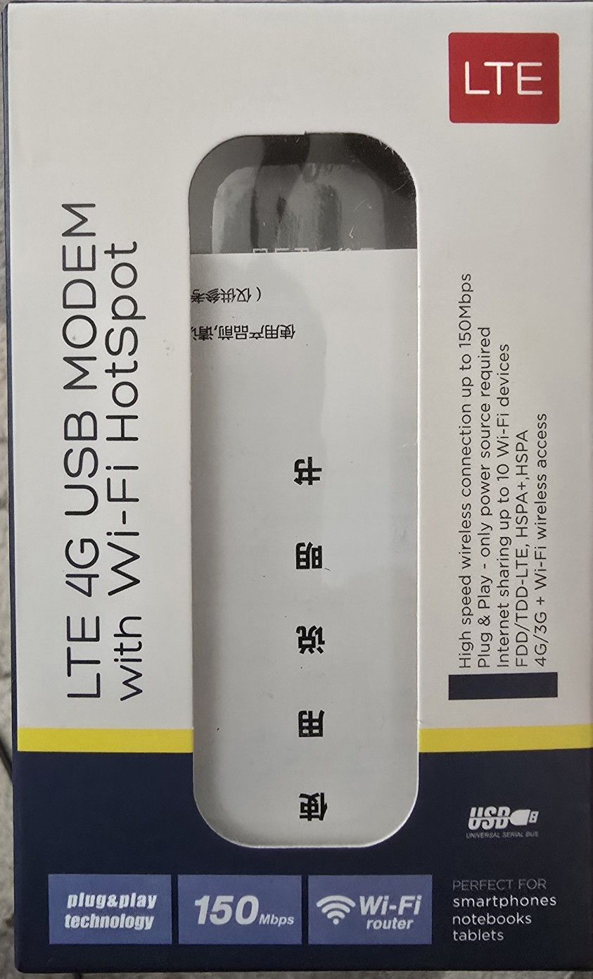 LTE 4G USB Modem with Wi-Fi Hotspot - Open Box