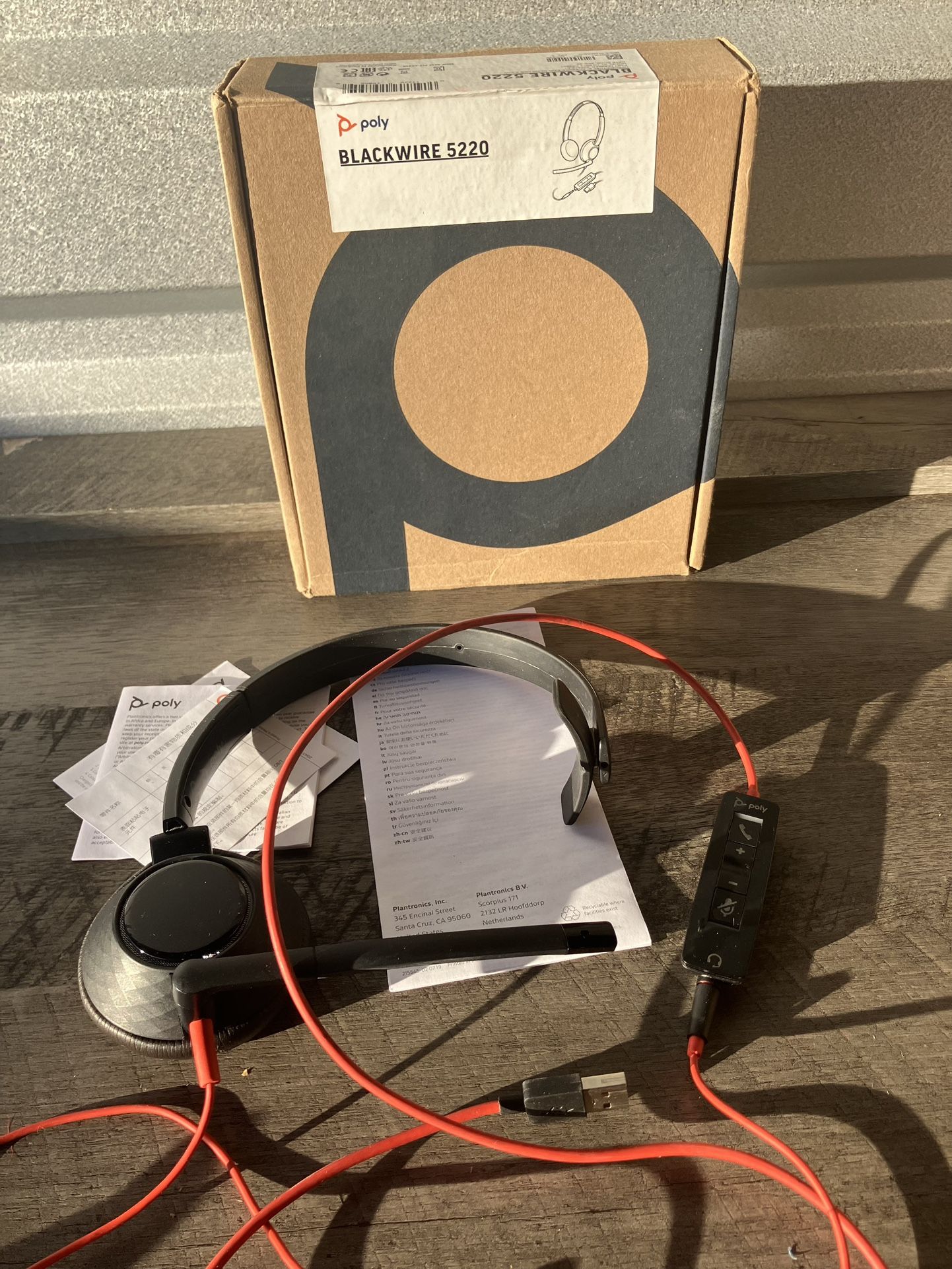 Plantronics Poly Blackwire 5220 USB Headset