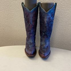 Rare Corral Iridescent Purple Boots 6 