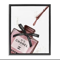 Stupell Industries Makeup Nail Polish Brush Drip Pink Fashion Design