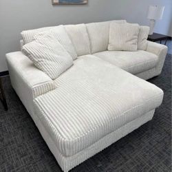 Ivory 2 Piece Sofa Chaise 