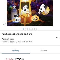 CAUVEBLU 8 FT Halloween Inflatables Outdoor Crazy Ghost Tree,Pumpkin and Human Skeleton,Outdoor Decoration Bright LED Blow Up Yard Built-in for Holida