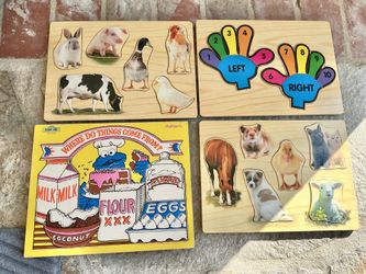 Vintage Wood Wooden Puzzles Baby Toddler Toys
