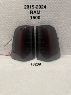 2019 TO 2024 Dodge RAM 1500 Tail Light w/ Sequential Turn Signal LED Strip and LED Side Marker Brake Reverse (Matte Black Housing / Smoked Lens)