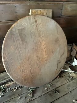 Round Wood Table with a Leaf