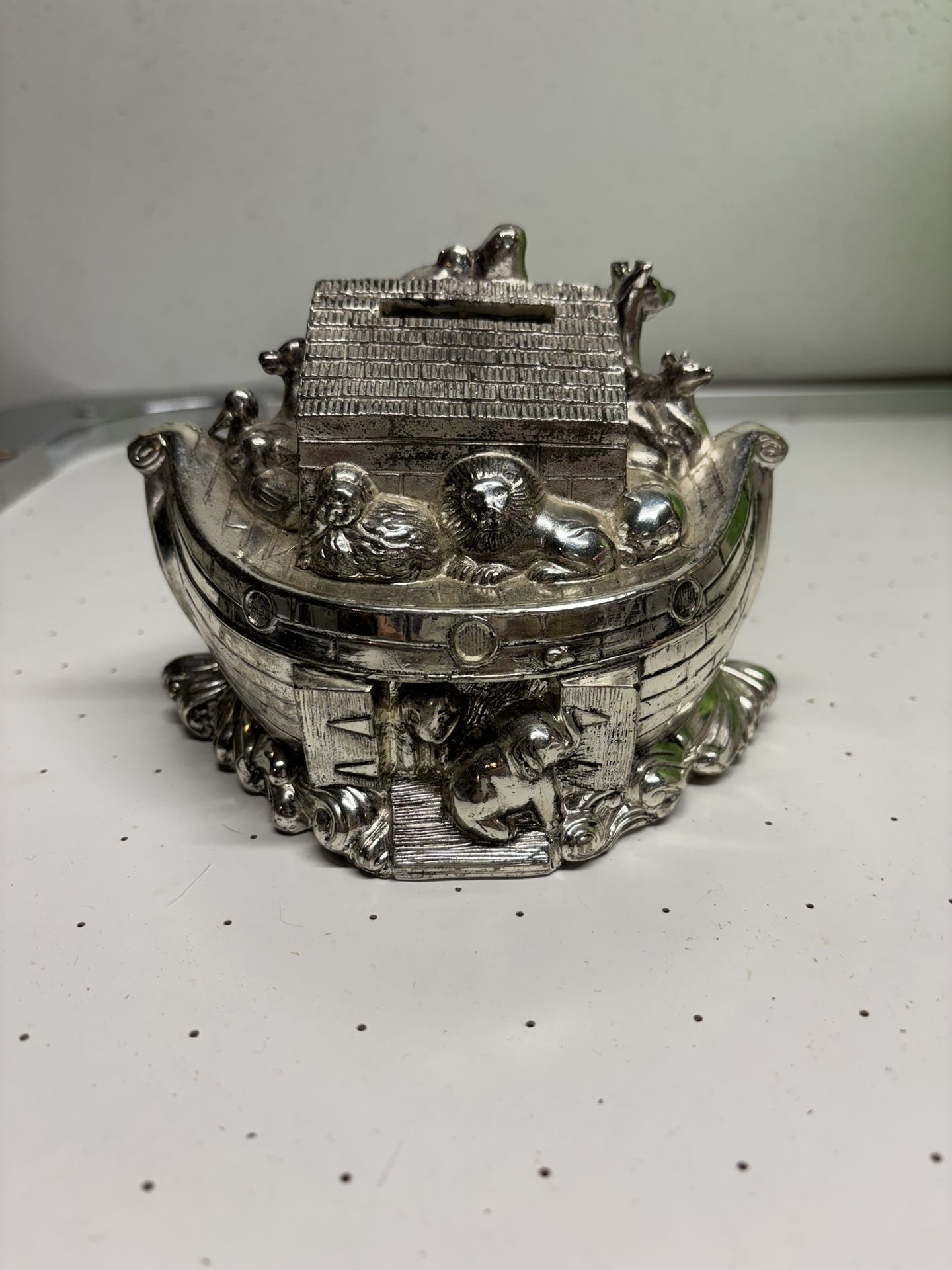 Vintage Gorham Noah's Ark Silverplated Bank