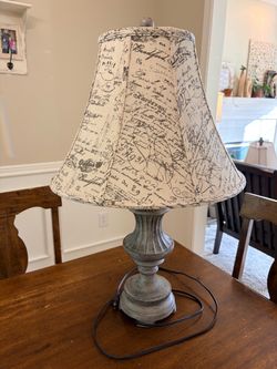 Gray lamp and shade