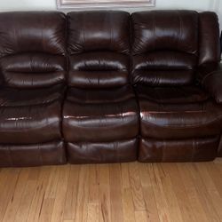 Leather Power Sofa And Love Seat