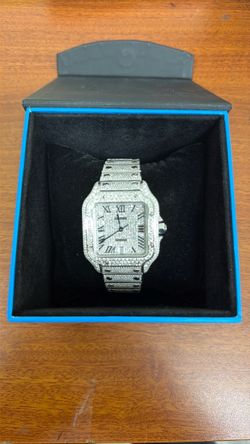 Automatic Cartier Santos Custom Diamond Stainless Steel