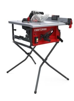 10-in Carbide-tipped Blade 15-Amp Portable Benchtop Table Saw with Folding Stand