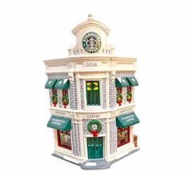 Dept 56 snow village Starbucks building from 1995 in great vintage