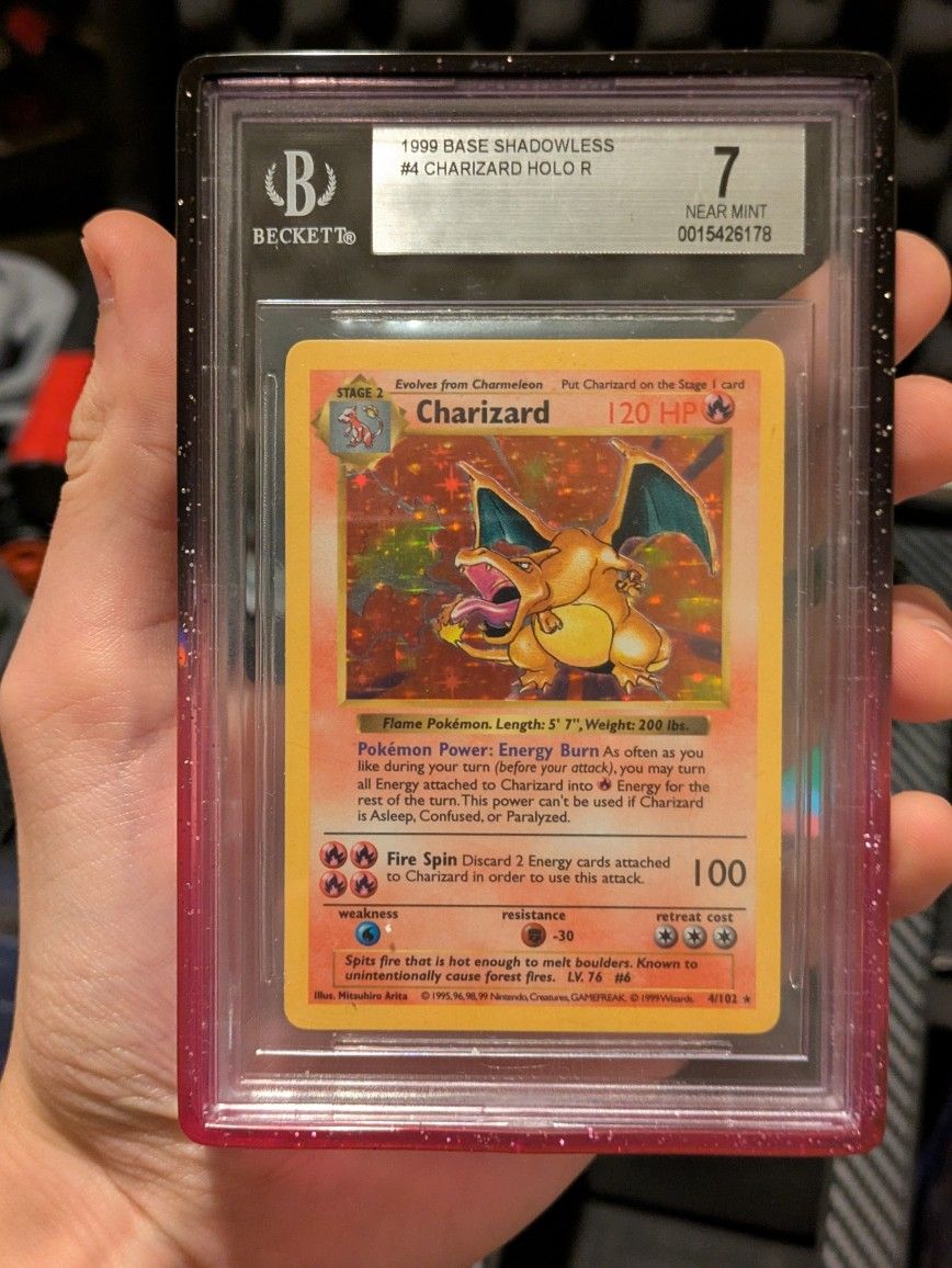 BGS 7 Shadowless Charizard pokemon cards