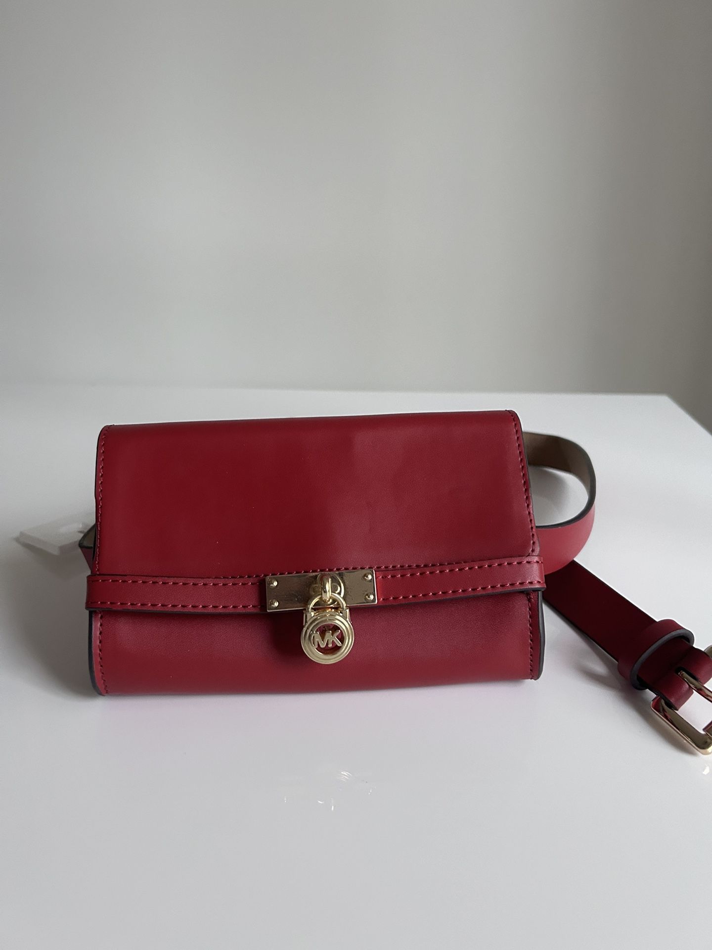 BRAND NEW MICHAEL KORS BLACK OR RED LEATHER BELT BAG L/XL NWT