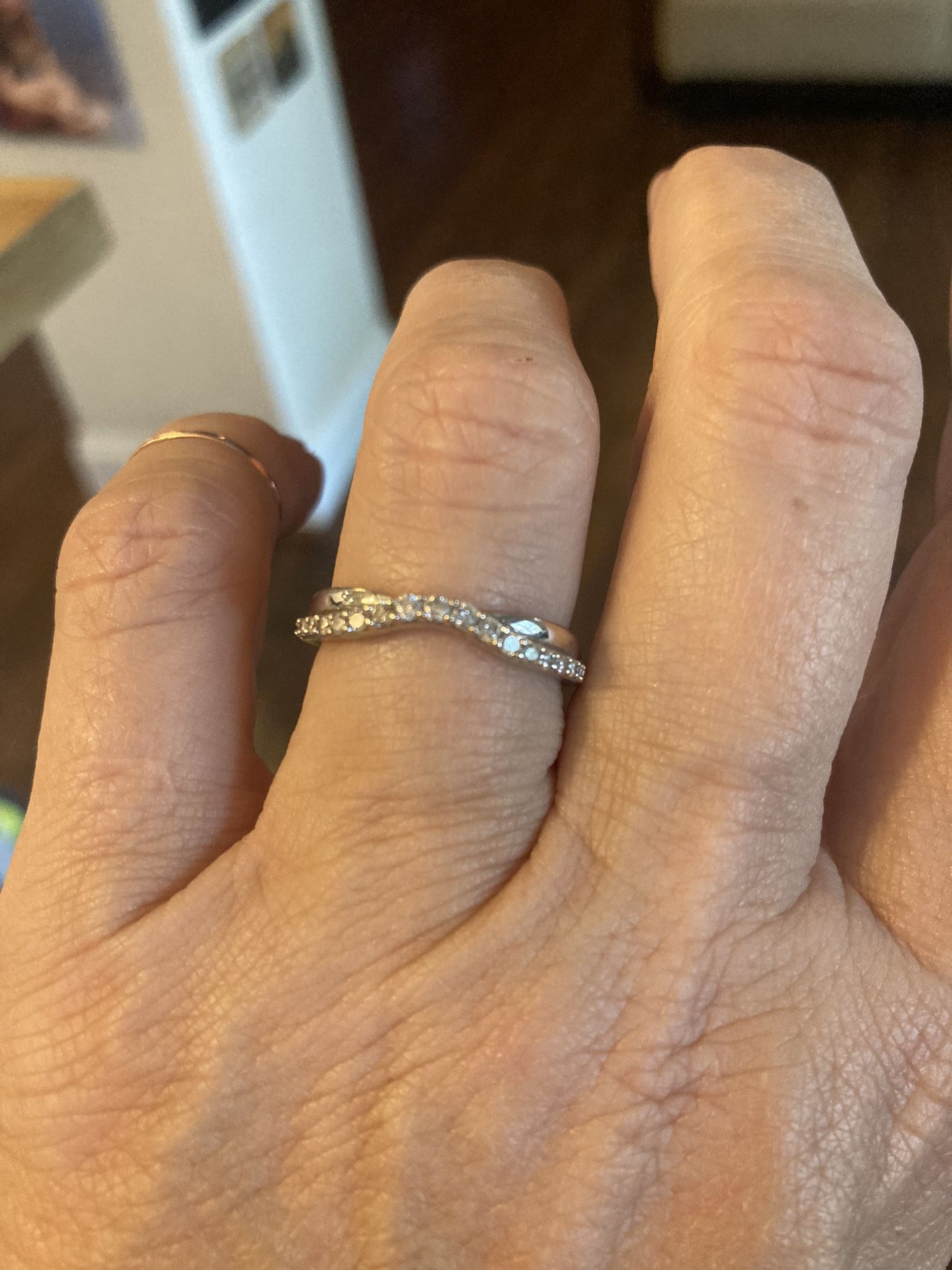 14k White gold Band With 1/2 Ct Diamond