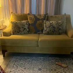 Sofa. And Love Seat Gold Victorian Style 