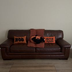 Brown Leather Sofa, Loveseat & Chair Set