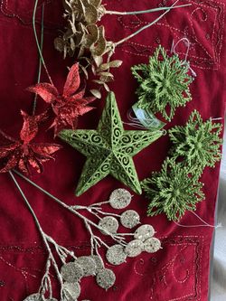 Christmas Ornaments And Glitter Picks