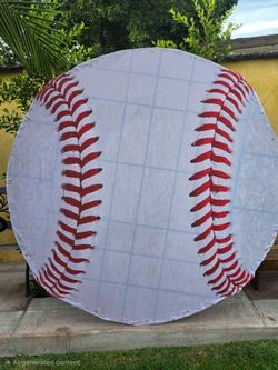 Large Baseball Print Round Banner Sign