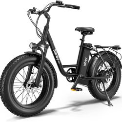 Hiboy EX6 Electric Bike for Adults, 500W, 25 MPH, 48V, 20" Fat Tire Ebike 14.5Ah Removable Rechargeable Battery, Shimano 7-Speed Gear Shifting, Front 