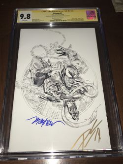 Venom 1 Mayhew Sketch Variant Comic CGC 9.8 2x sig