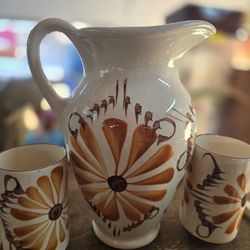 Ceramic pitcher/tumblers