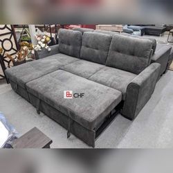 Reversible sleeper sectional sofa With storage chaise and pullout bed