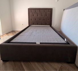 Queen Upholstered Bed Frame + Box Spring – Pick Up Only