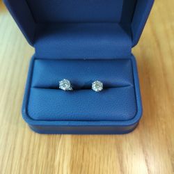 2ctw Diamond Earrings 14k White Certified Lab