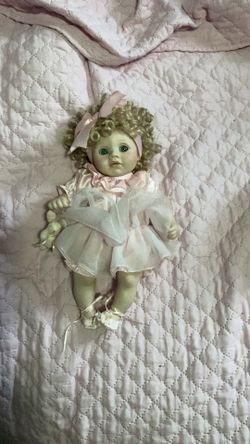 Dolls by Pauline Limited Edition Pink Cherub Ballerina with Bunny 12” Porcelain