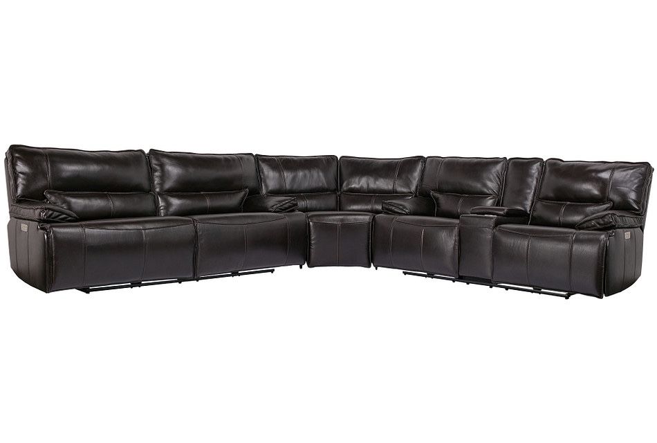 City furniture Jesse Dark brown leather power reclining sectional