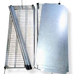 Ikea Shelving Storage Shelves Galvanized Metal OMAR Silver Chrome 6 Shelf's 4 Legs 3 Shelf Toppers Great Condition 