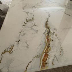 Faux Marble Table With 4 Chairs 