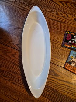 Very Nice Oneida " Tom's Diner " Oval Boat Platter Dish Restaurant Quality Porcelain Big 19"