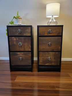 Solid wood refurbished nightstands