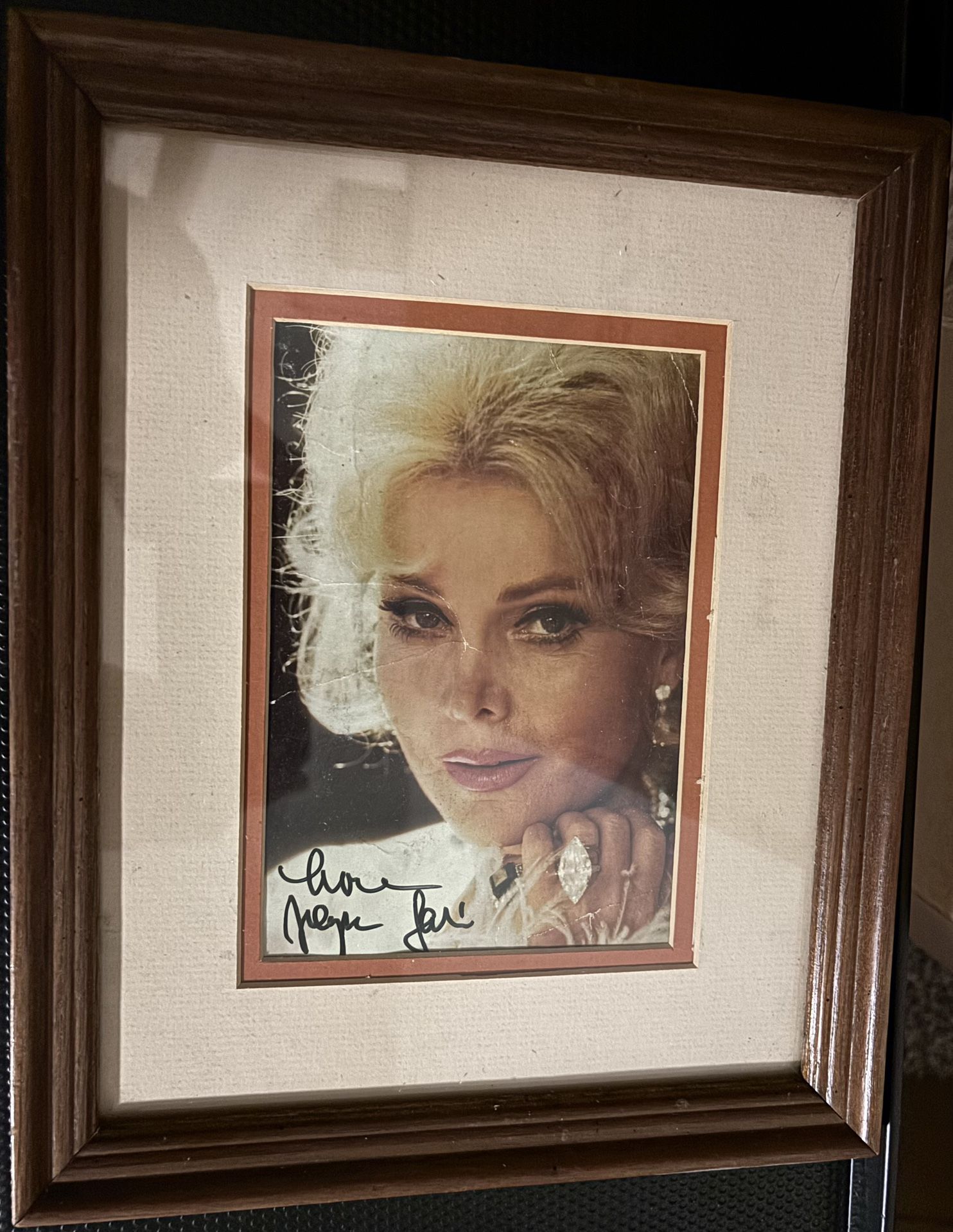 Zsa Zsa Gabor Autograph In Vintage Antique Frame 35 OBO
