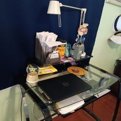 Computer Desk And Lamp