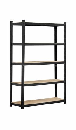 New Yaheetech 5-Tier Heavy Duty Storage Shelves 35.5" W x 12" D x 71" H Black