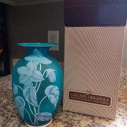English Azure Crystal Vase 