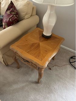 Two wooden end tables