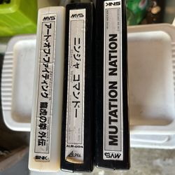 Neo Geo Arcade Video Game Cartridges Mutation Nation Art Of Fighting 3 Japanese Original SNK white Cartridge  Original Ninja Commando Japanese 