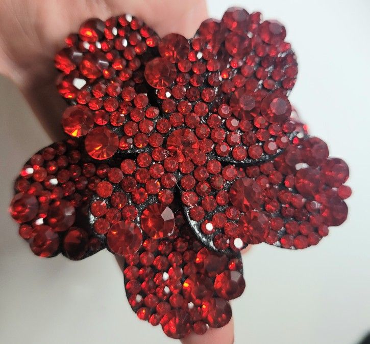 Red Floral Flower Hair Bun Pin Hairpin Clip Claw Gift