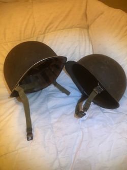 2 WW II ARMY HELMETS, ARMY HELMETS !!!