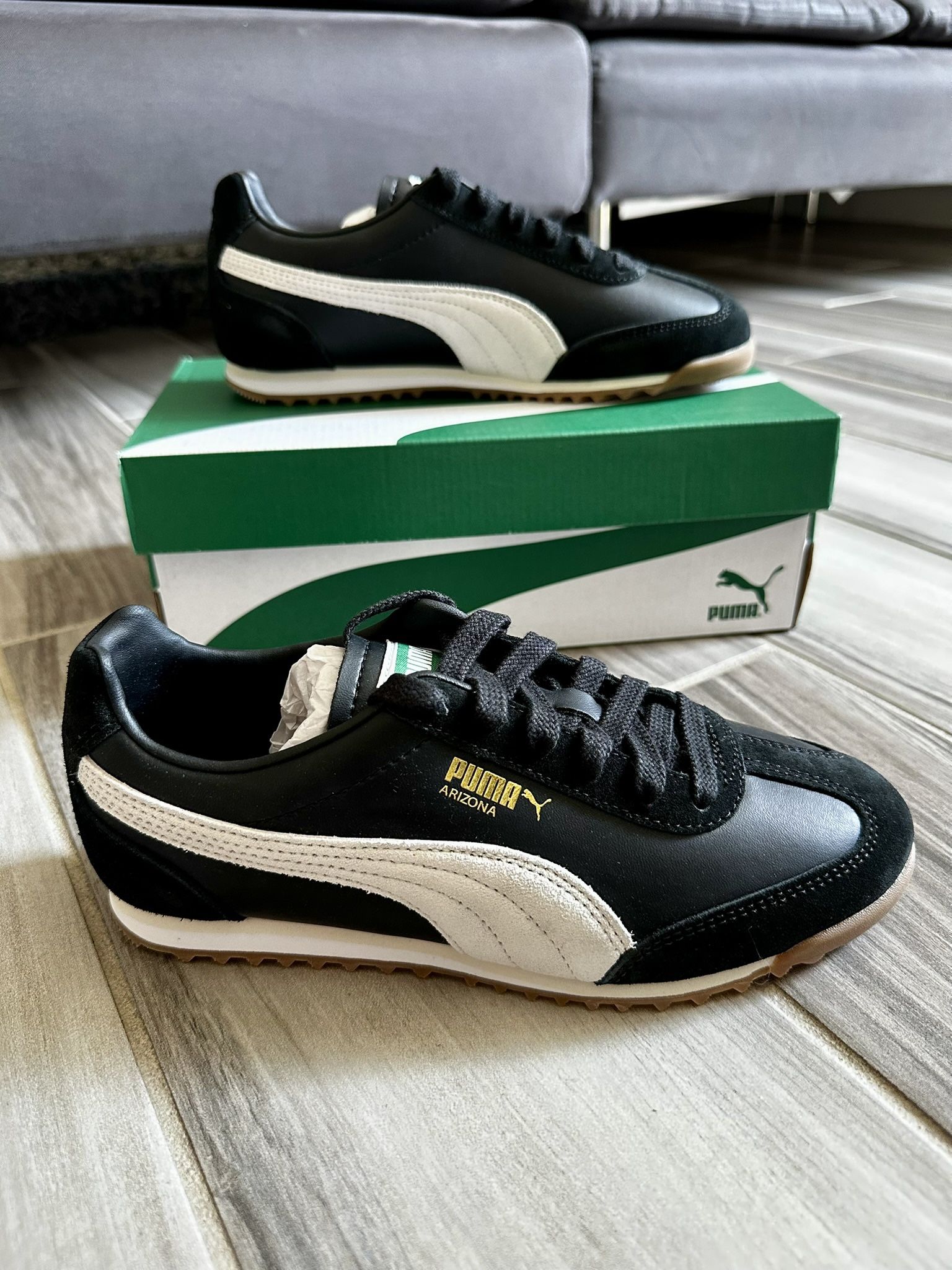 Women's Puma Arizona Retro Casual Shoes - Black White Gum - Size 6, 6.5, 7, 9.5