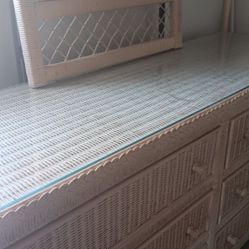 Lexington Wicker Dresser, Mirror And Nightstand. 