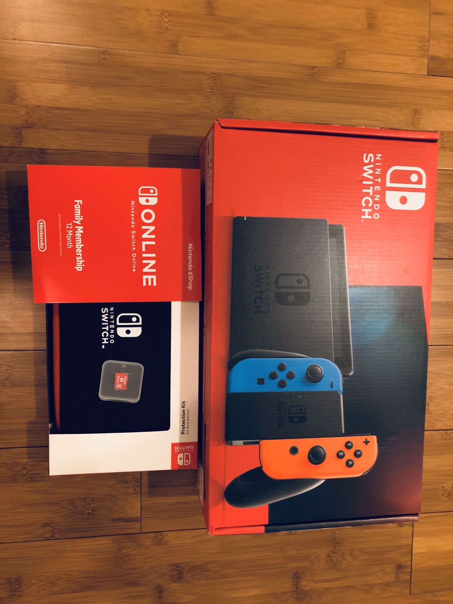 Nintendo Switch Bundle with 12 months online family plan and case