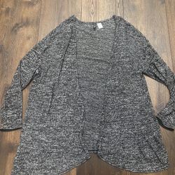 Womans Black And White Cardigan Sweater Size Large By H&M #15