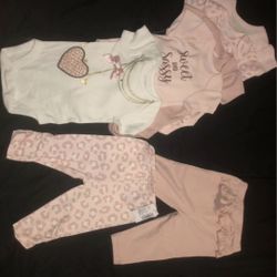 Baby Girl clothes NEW 3-6m Bodysuits and Pants