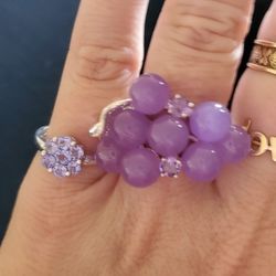 Beautiful Sterling Silver Amethyst  Latge Ring 