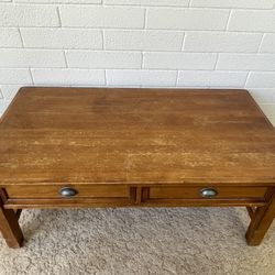 Wood Storage Coffee Table - Honey Oak  51W x 27Dx 19H