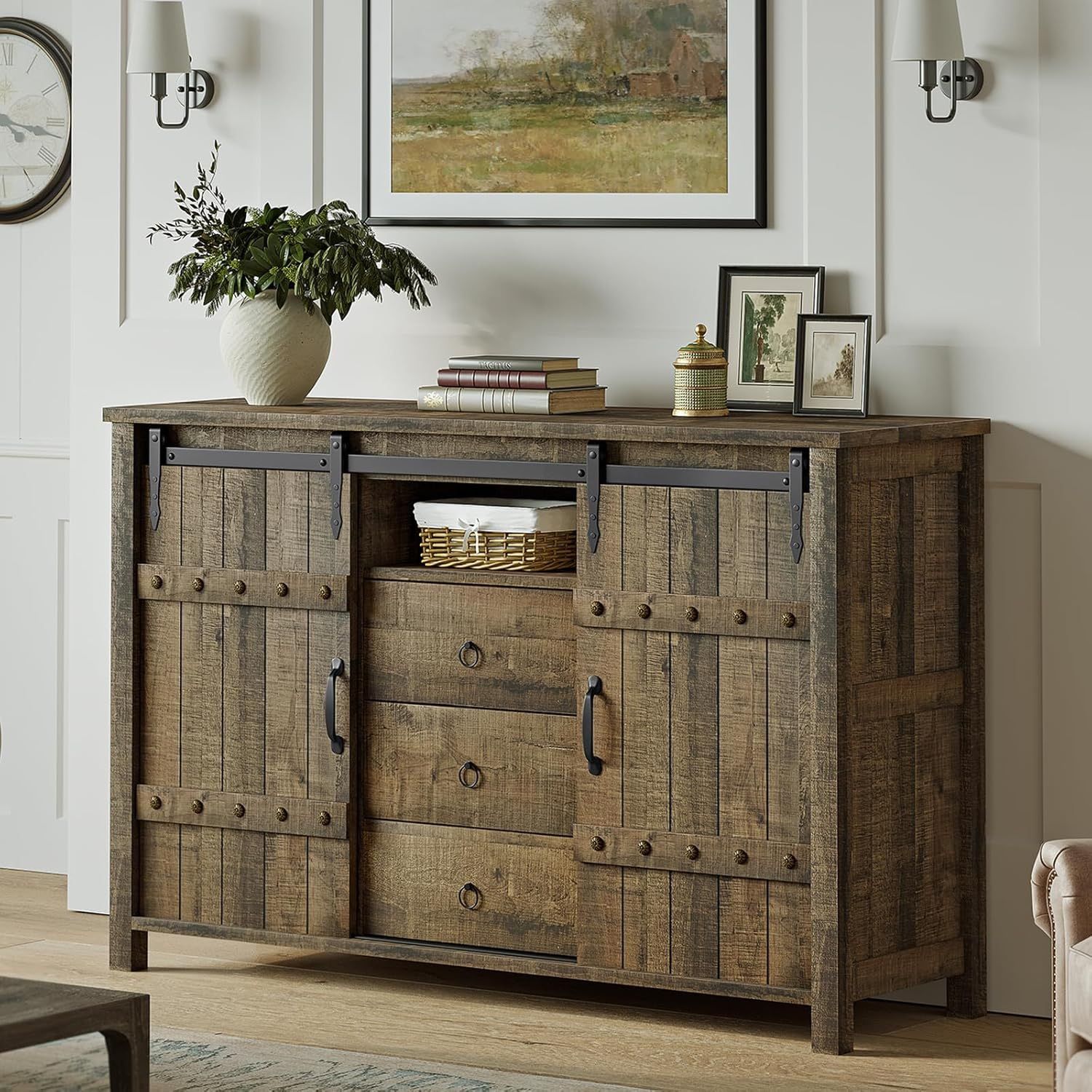 Farmhouse Dresser for Bedroom Wood Dresser 48